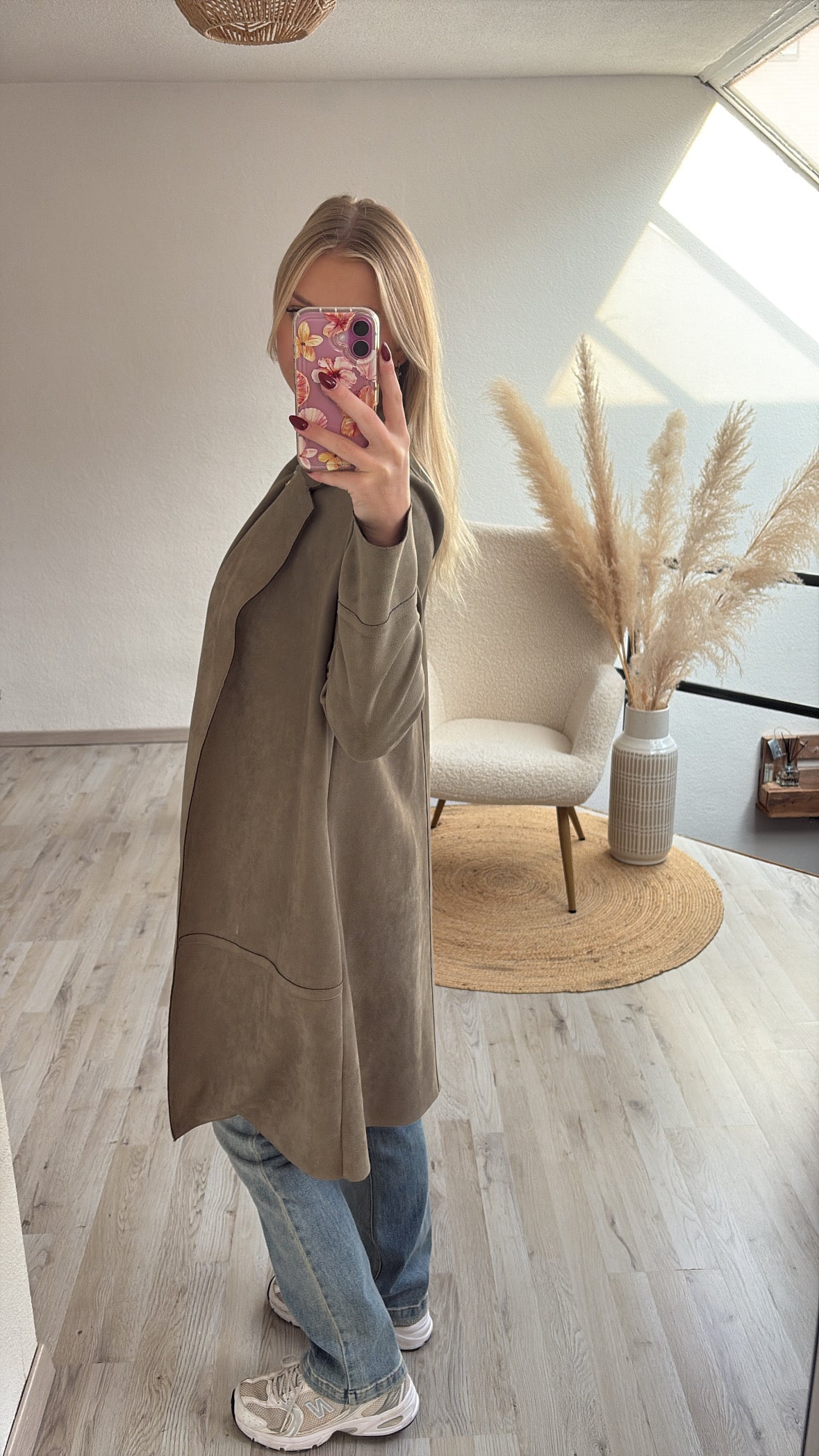 Suede jasje khaki