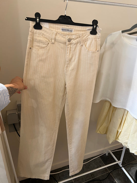 BEIGE JEANS STREEPJE