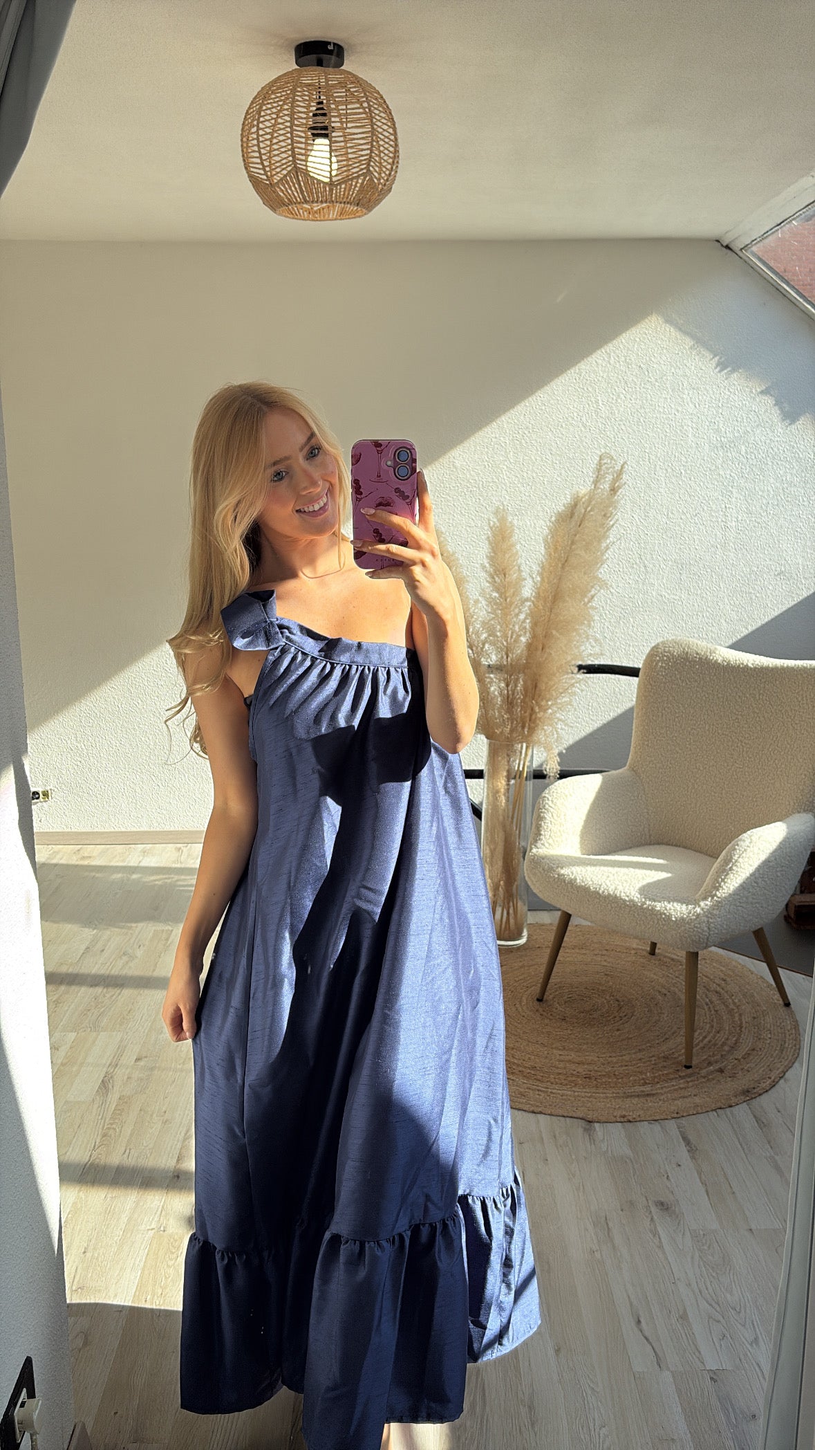 One shoulder jurk navy