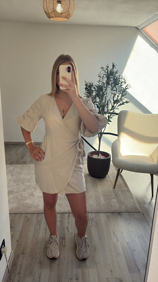 BEIGE LINNEN JURK