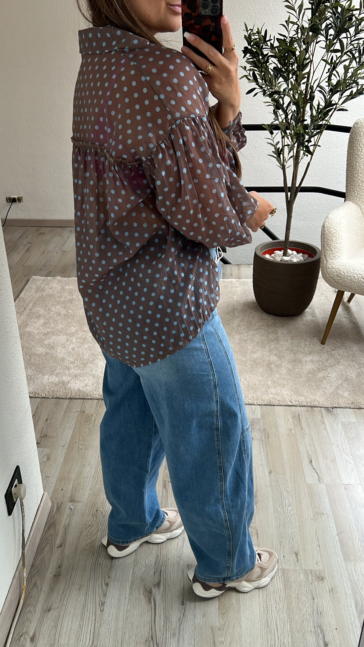 POLKADOT BLOUSE BRUIN