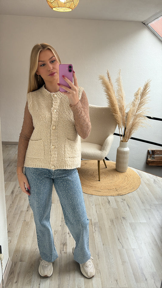 Teddy gilet beige