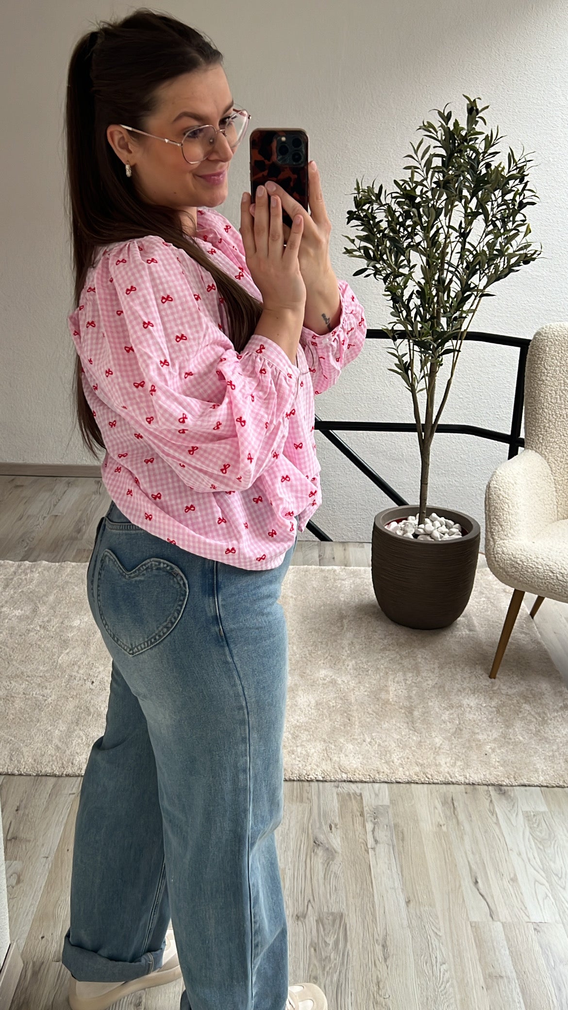 ROZE BLOUSE STRIKJES