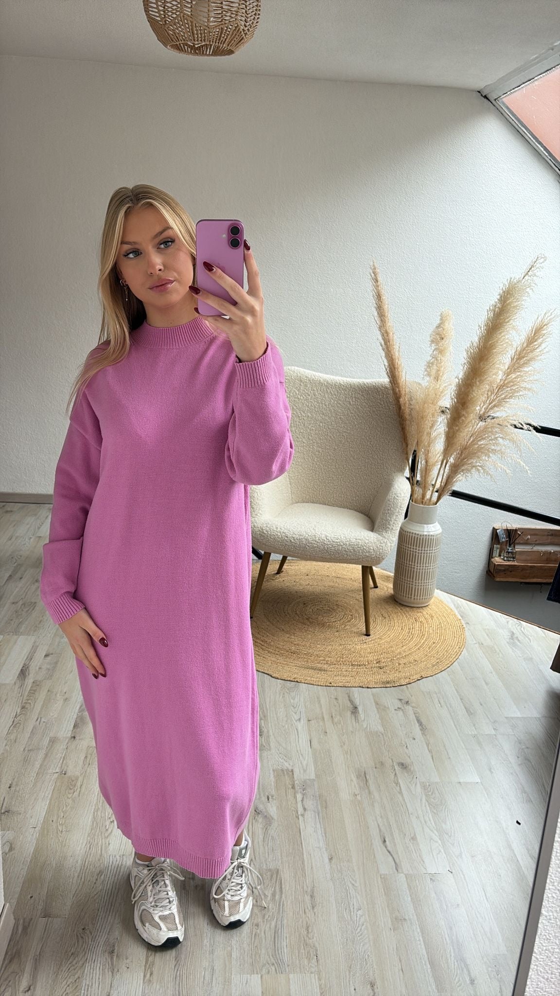 Roze sweaterjurk