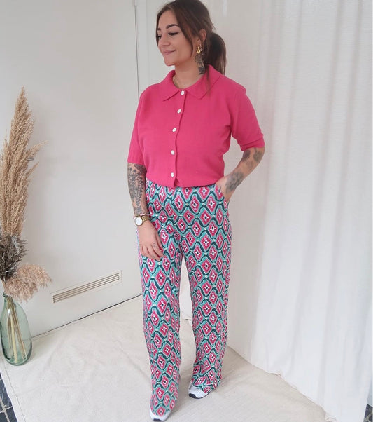 SATIJNEN BROEK PRINT