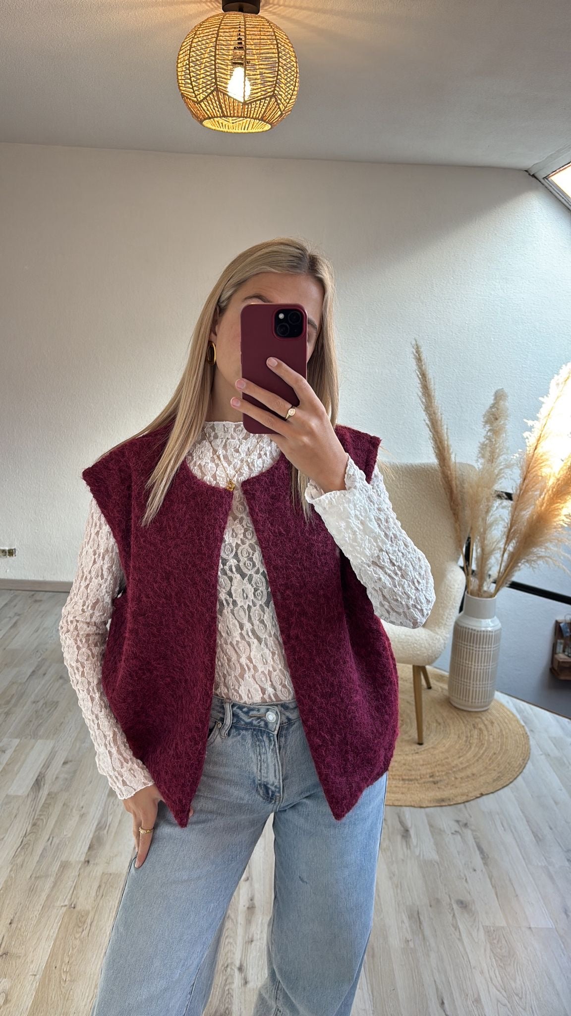 Burgundy gilet