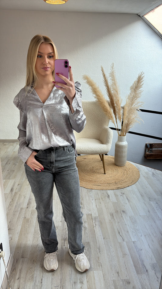 Zilveren blouse