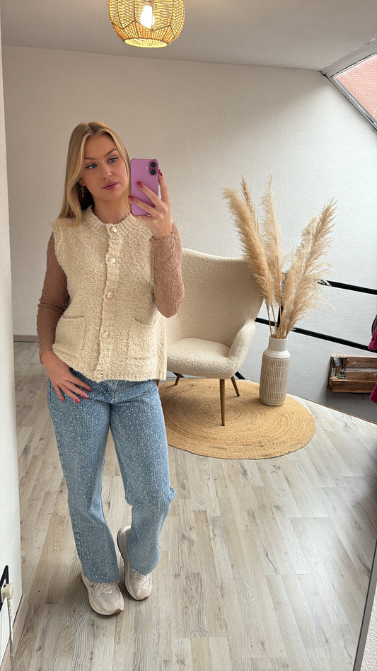 Teddy gilet beige