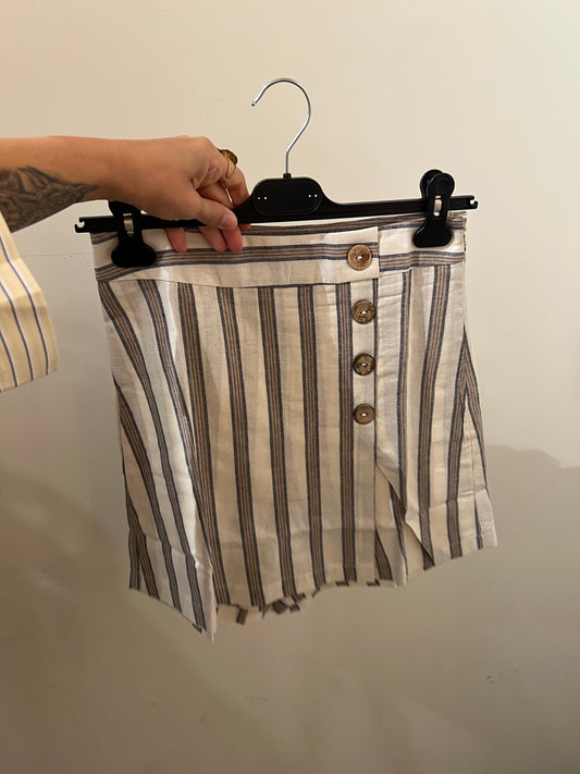 LINNEN SKORT WIT