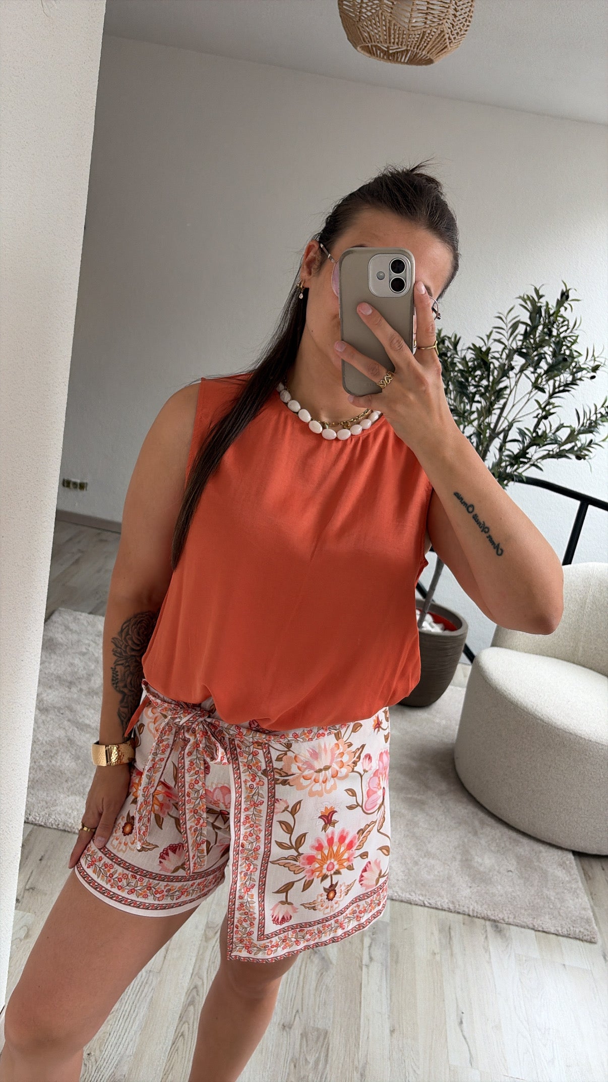ORANJE TOP SATIJN