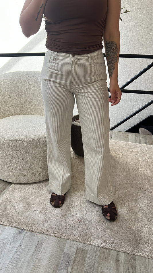 GESTREEPTE JEANS
