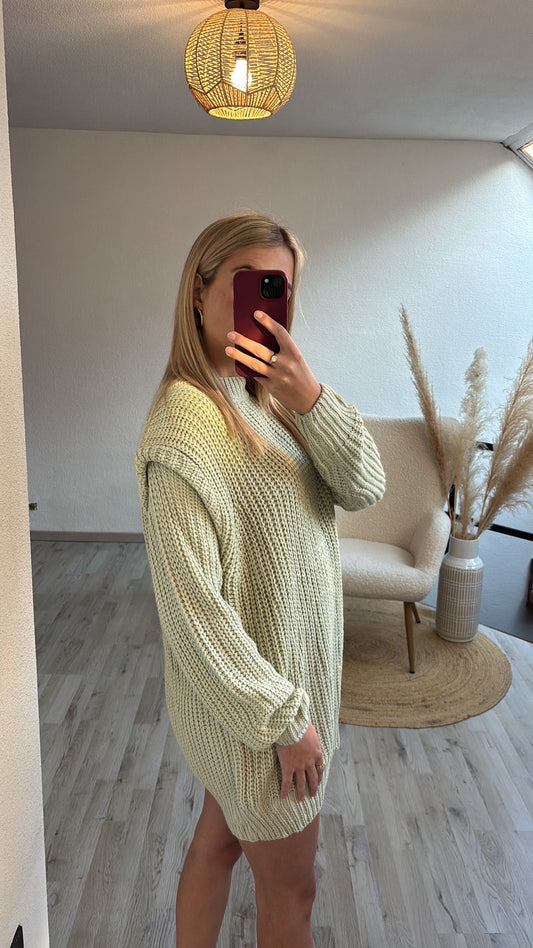 Mint knitted jurk