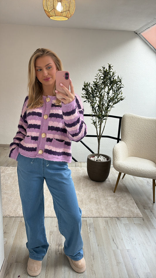 CARDIGAN STER PAARS-LILA