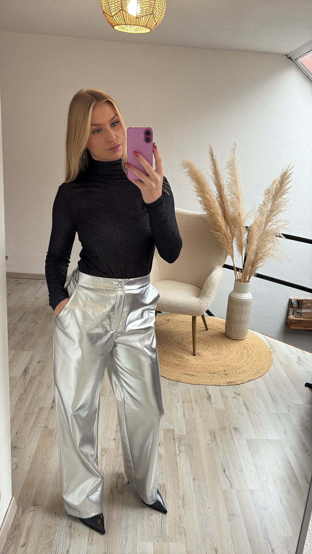 Metallic broek
