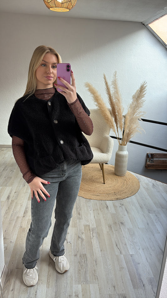 Diamantjes longsleeve bruin