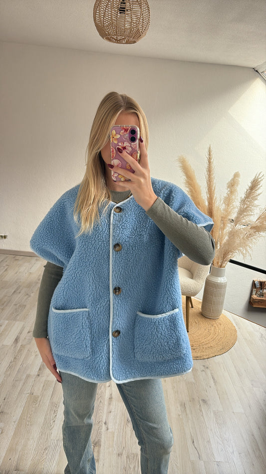 Teddygilet blauw