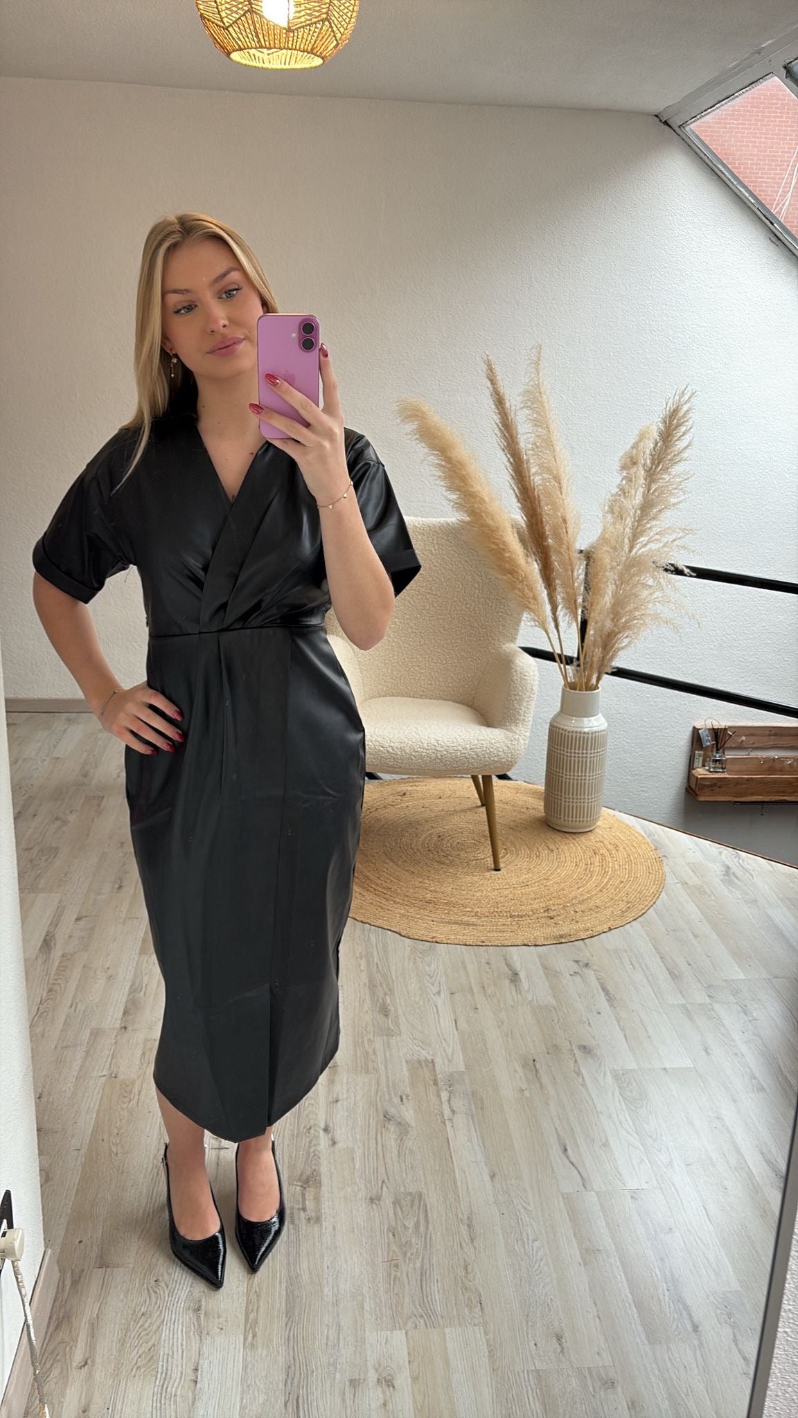 Lederlook jurk