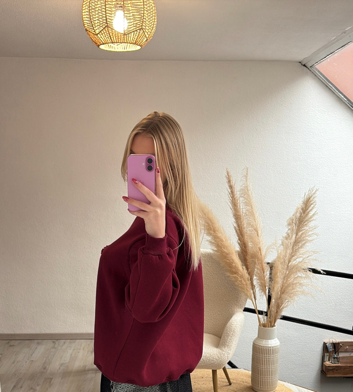 Sweater strik burgundy