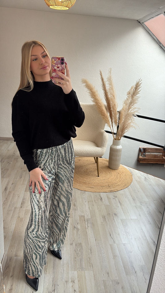 Glitterbroek zilver