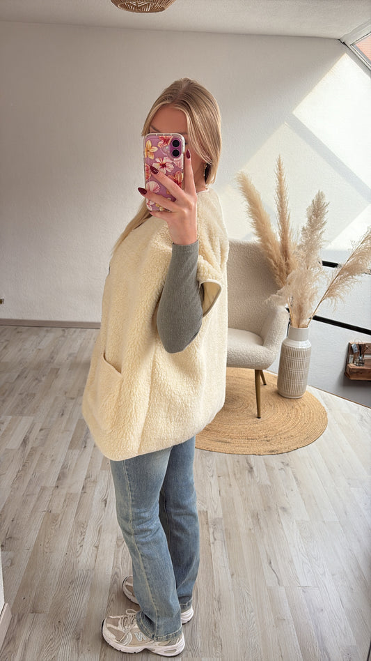 Teddygilet beige