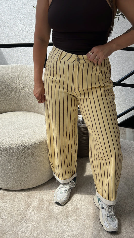 BALLOON JEANS STRIPED