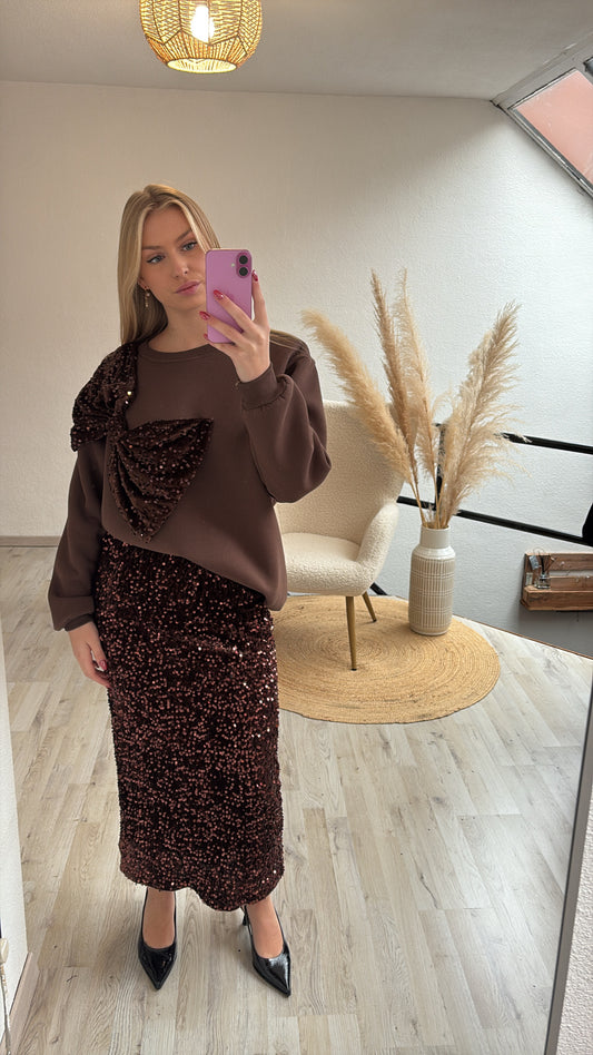 Glitterrok bruin