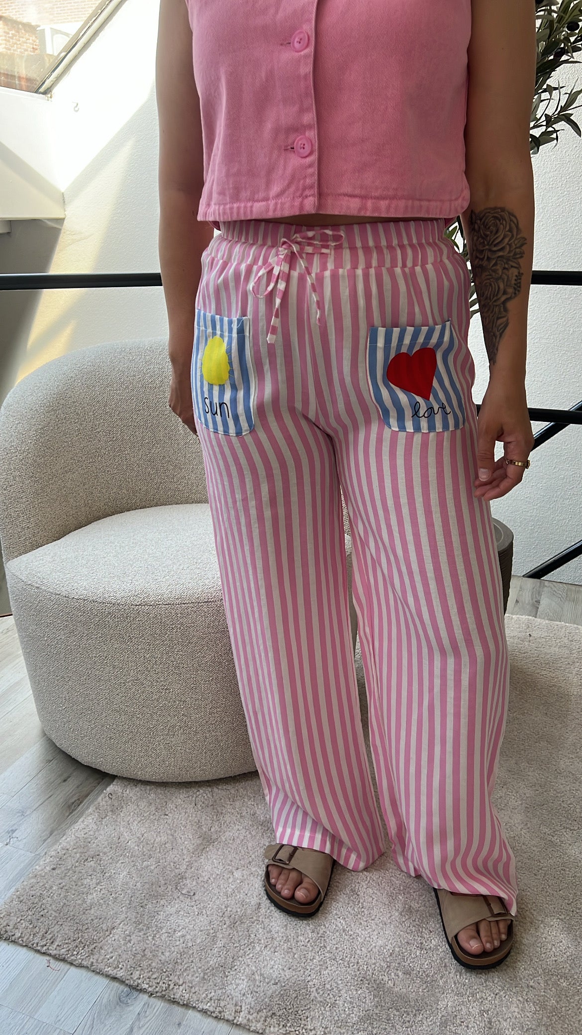 ROZE LOSSE BROEK