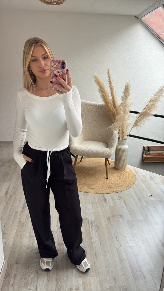 Zwarte pantalon band