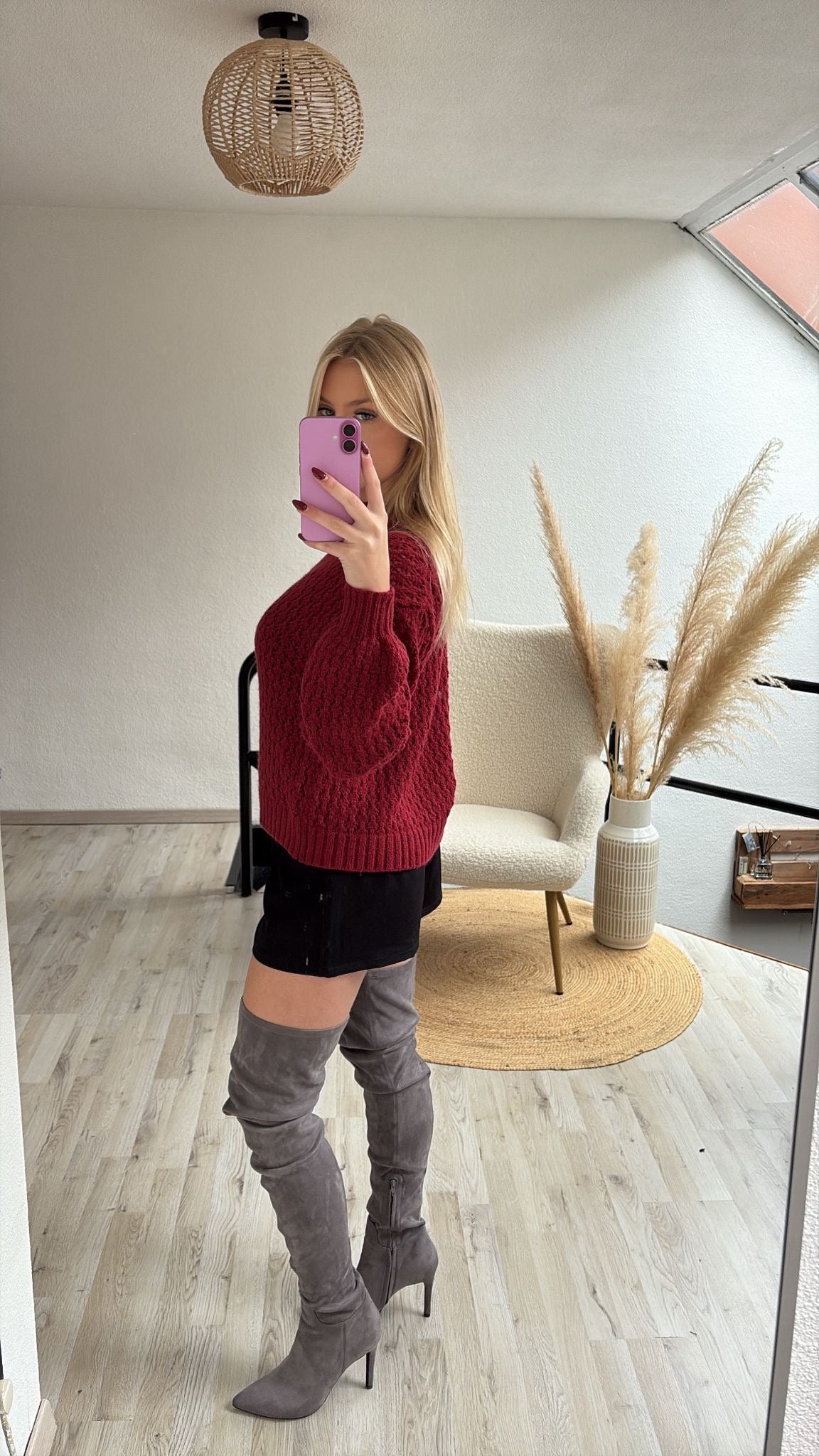 Burgundy knit