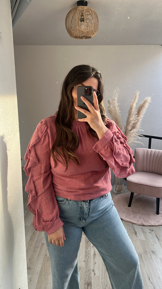 Oud-roze blouse