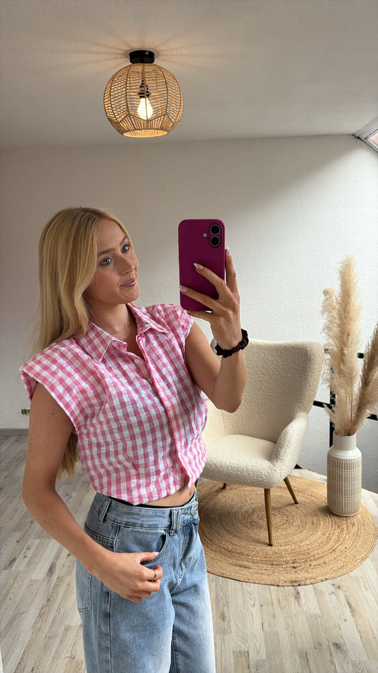 Geruite blouse