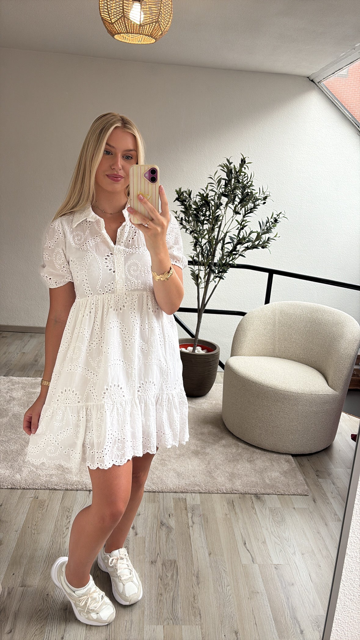 WITTE BRODERIE JURK