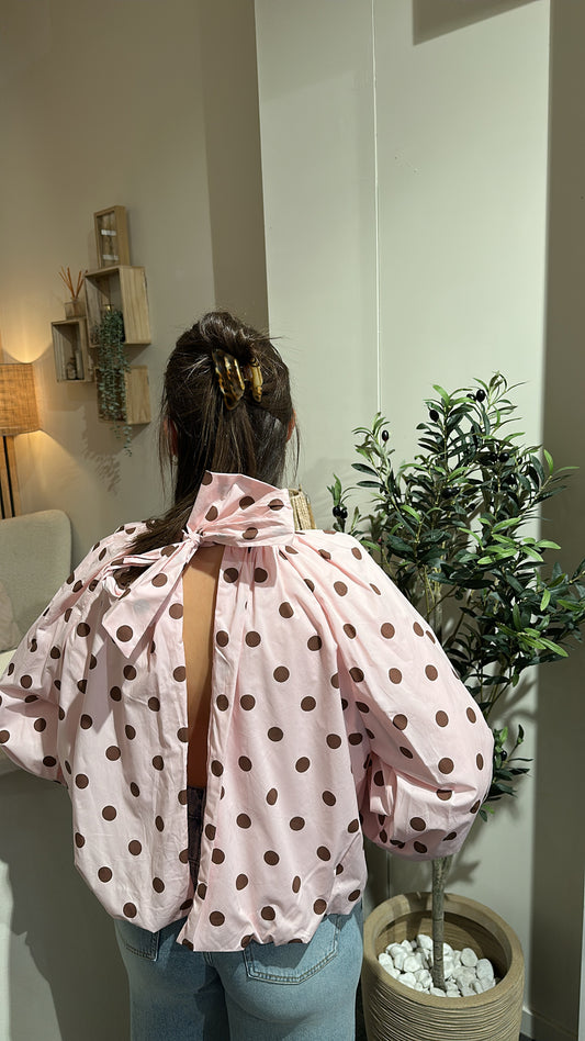 POLKADOTS BLOUSE ROZE
