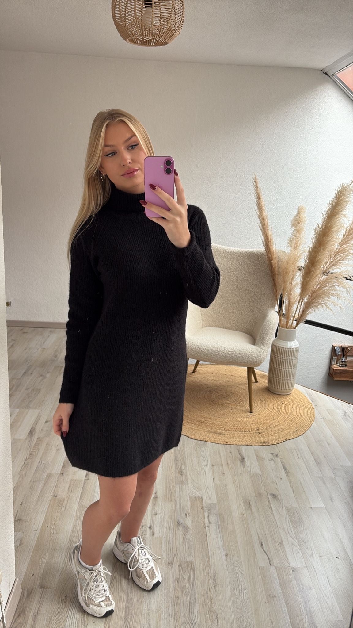 Knitted jurkje zwart