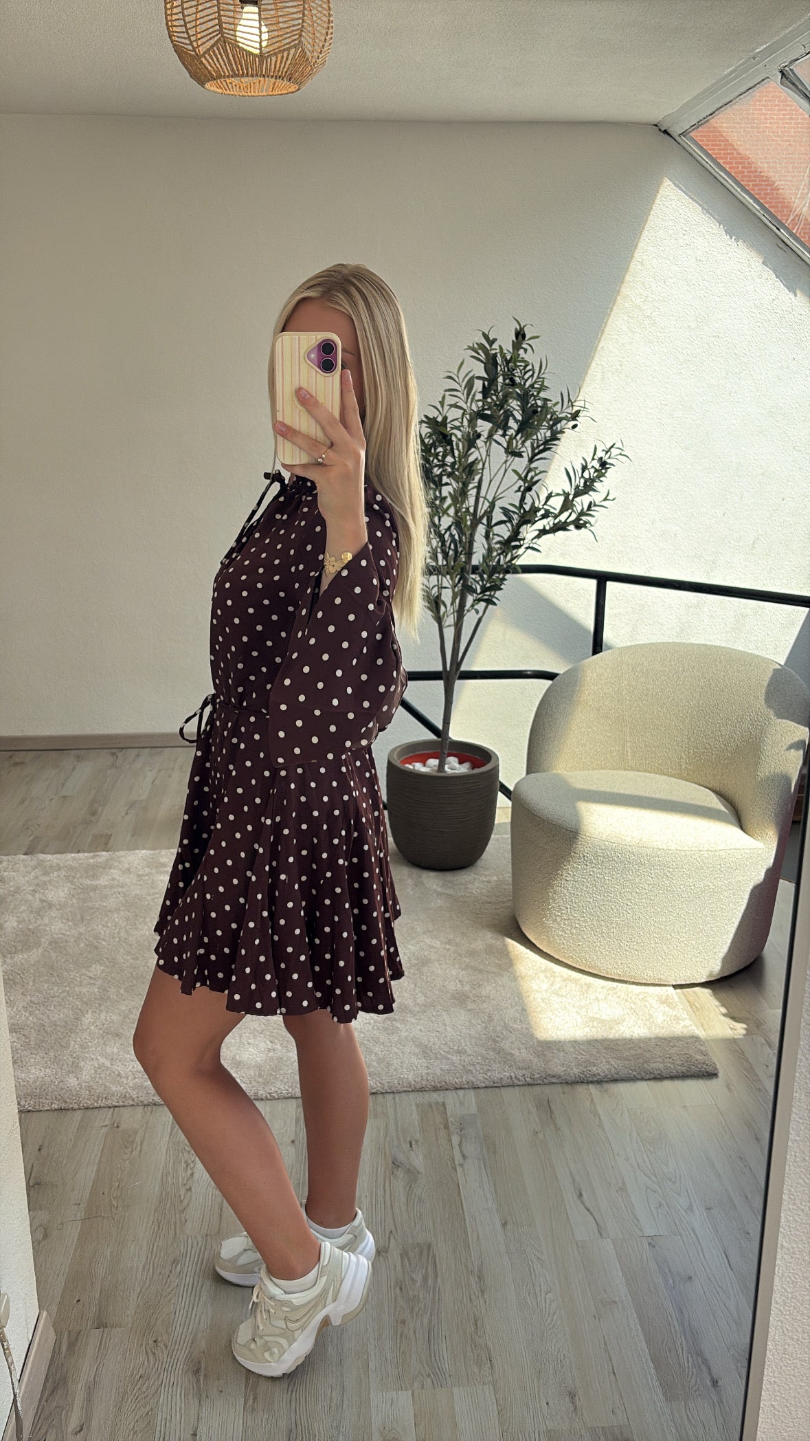 BURGUNDY POLKADOT JURK