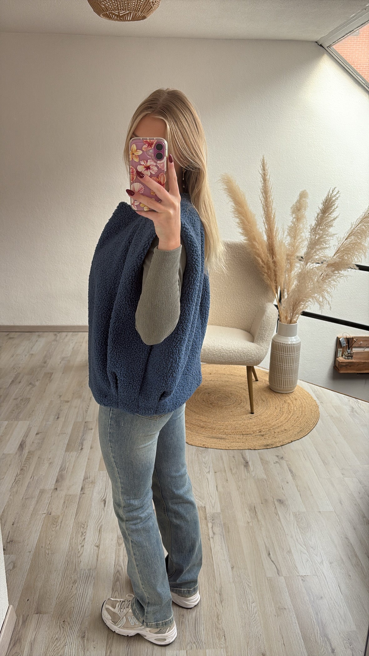 Teddygilet blauw