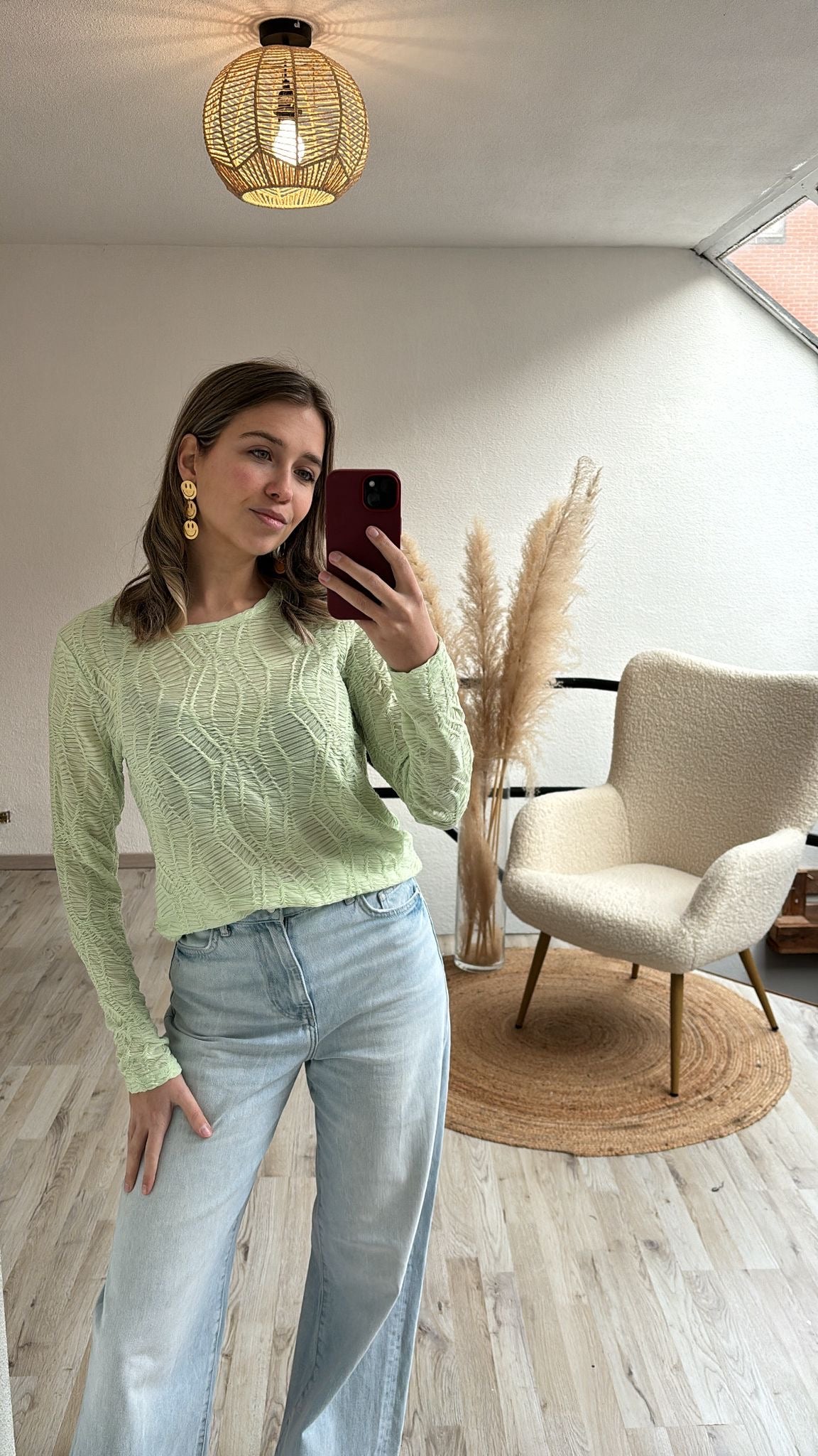 Mintgroene blouse