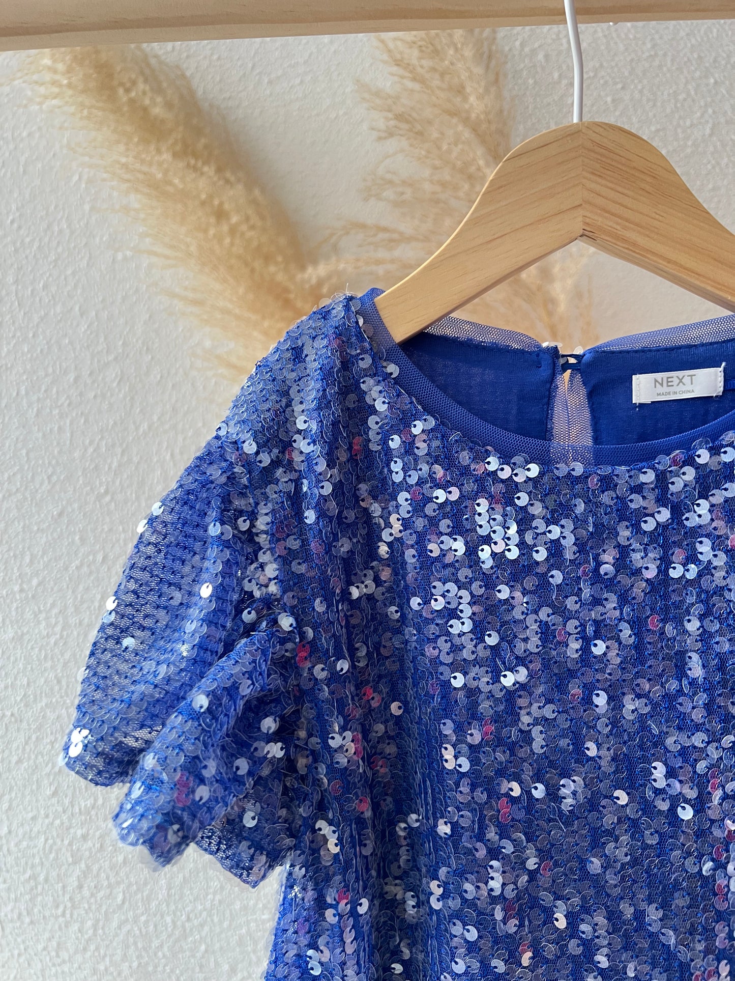 Glitterjurk blauw