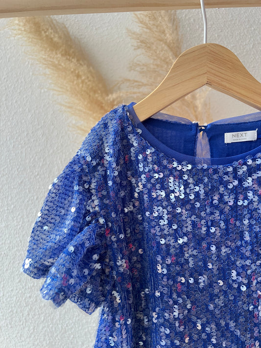 Glitterjurk blauw