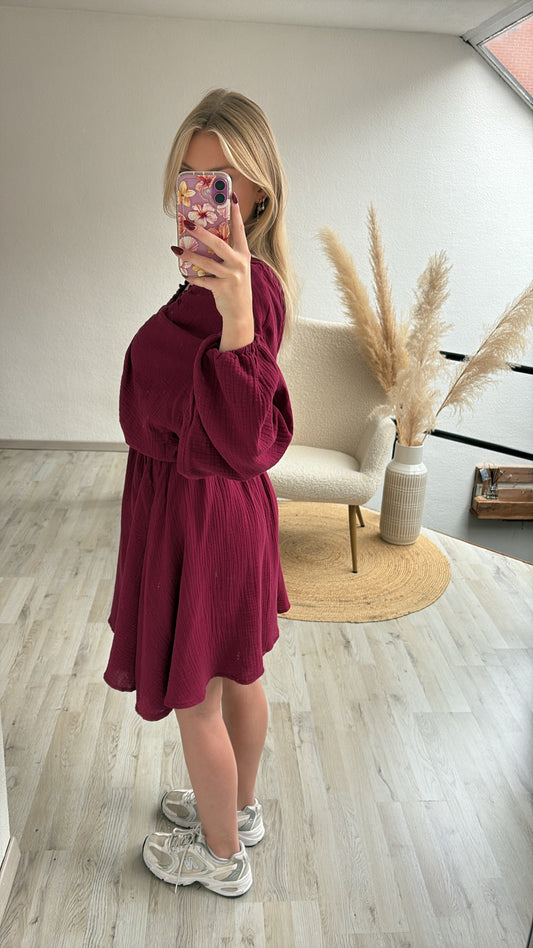 Burgundy jurk