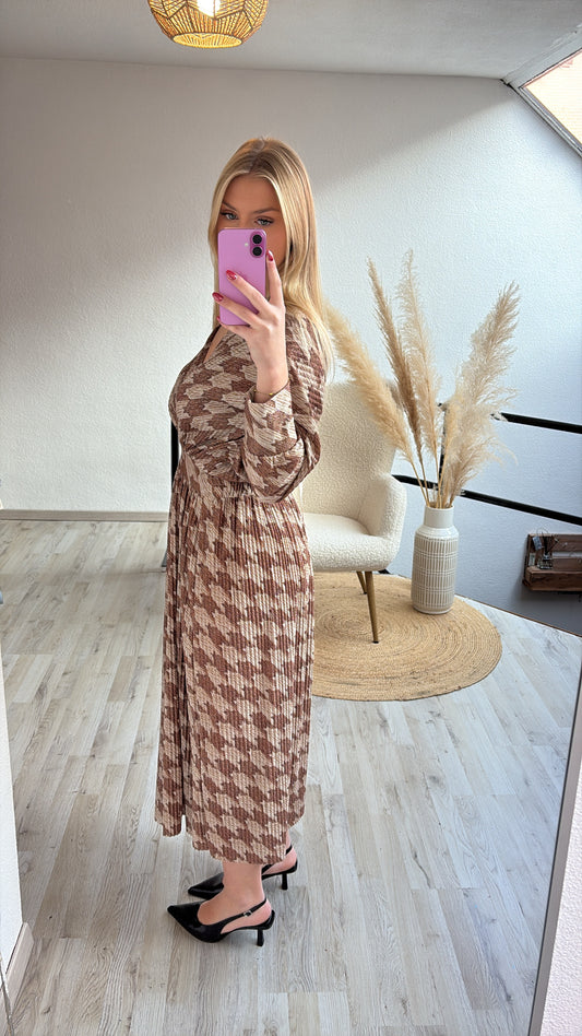 Pied de poule maxijurk