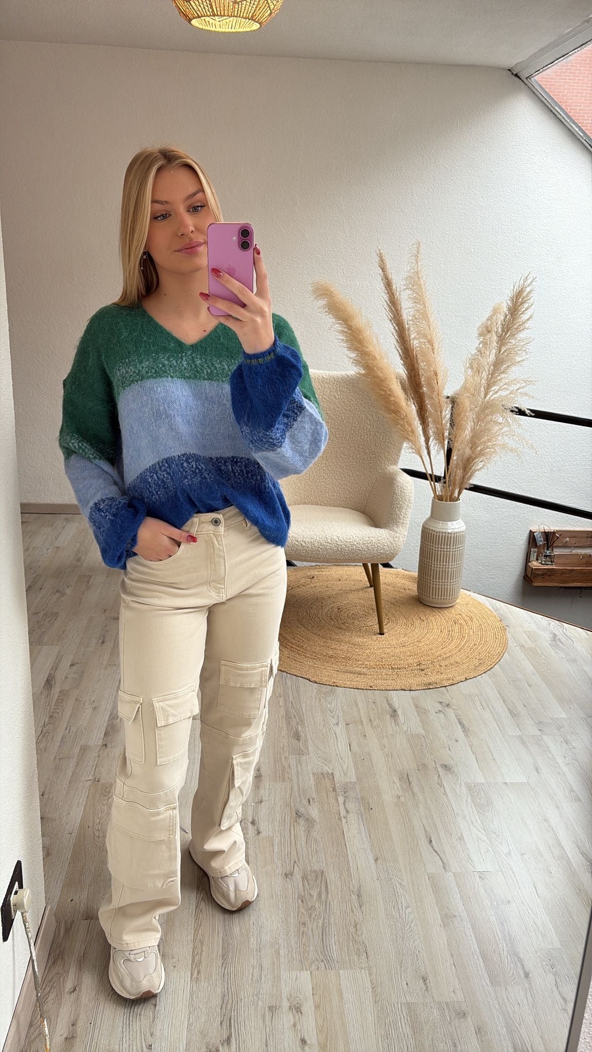 Knit blauw/groen