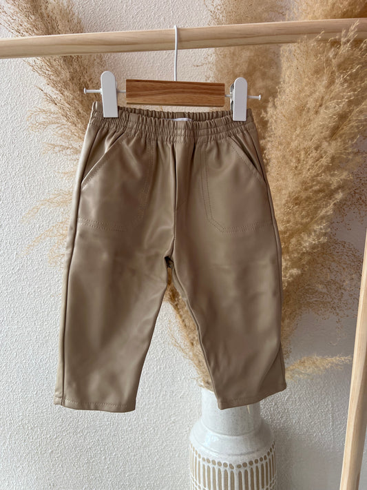 Lederlook broek