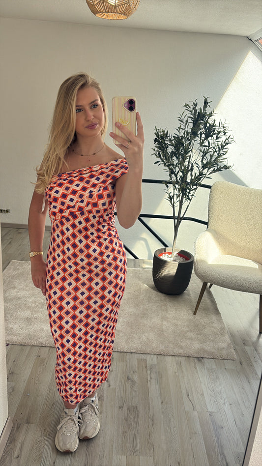 ONE SHOULDER JURK ORANJE