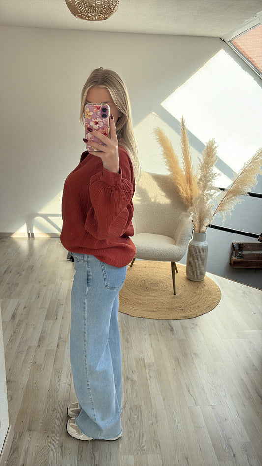 Tetrablouse roestkleur