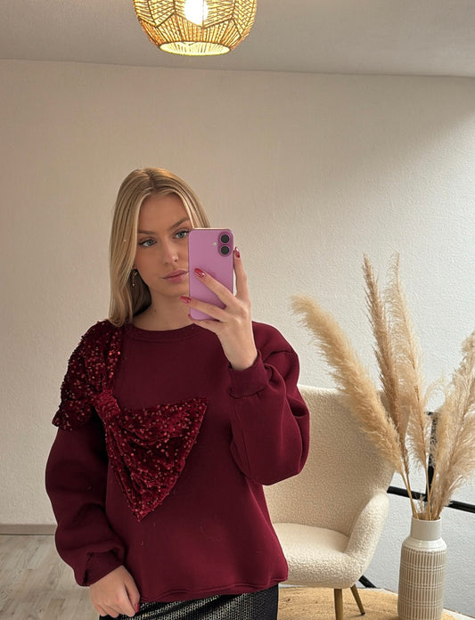 Sweater strik burgundy