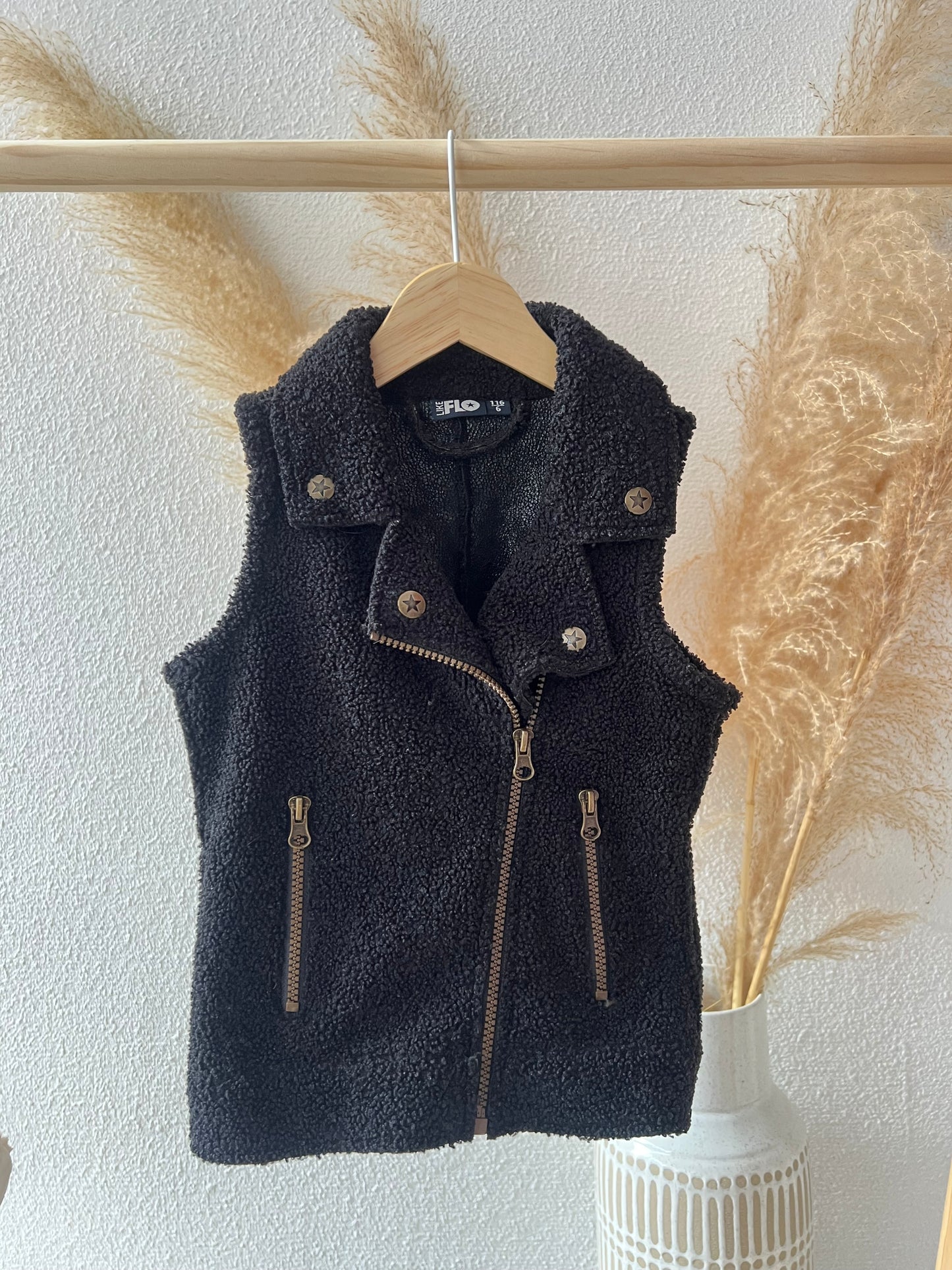 Teddy gilet zwart