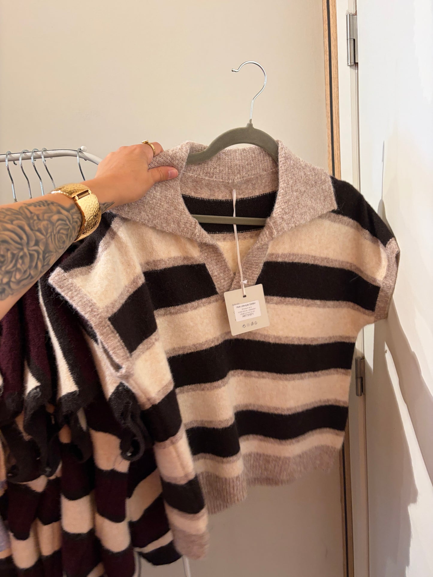 POLO KNIT BRUIN-BEIGE