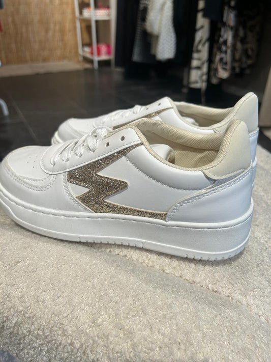Sneakers wit + goud