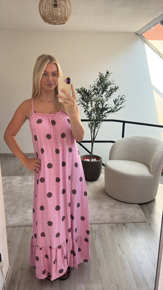 POLKADOT JURK ROZE